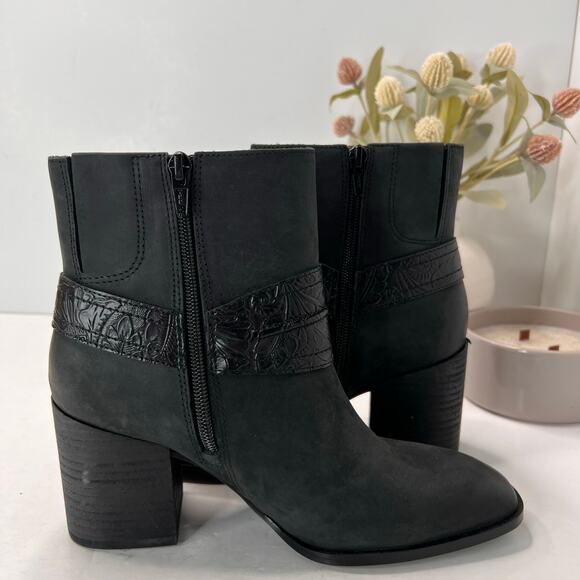 Vionic Carnelia Ankle Boots Square Toe Water Repellant Black Women 6.5 NWOB - Picture 6 of 10